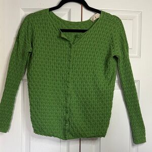 Sezane Green Cardigan Sweater